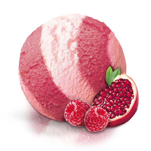 «MOROZPRODUCT» raspberry-pomegranate with a layer of creamy sorbet in ditches
